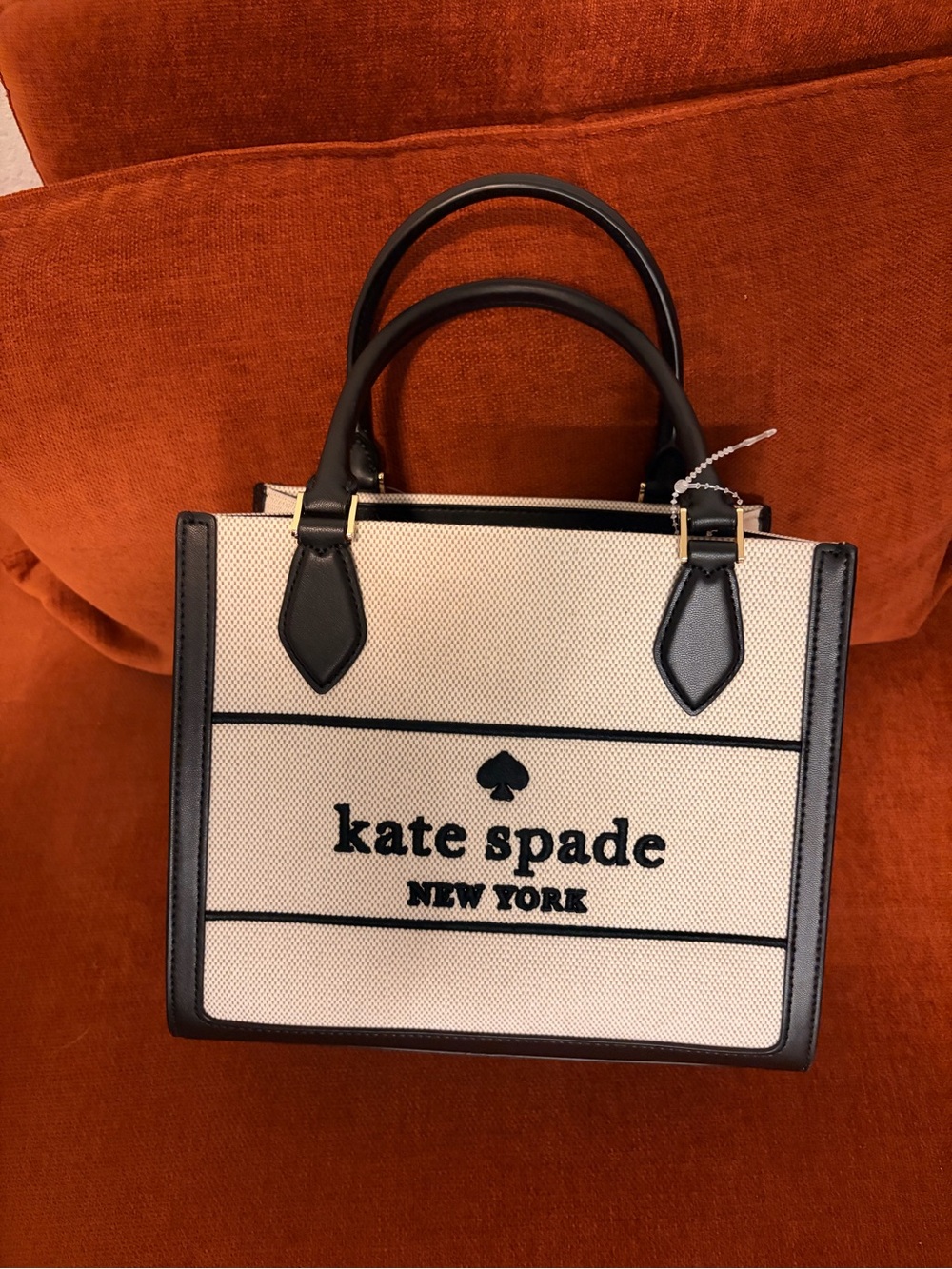 NWT Kate Spade Ellie Small Tote Canvas Black Multi Logo Satchel KK098 - Picture 7 of 9